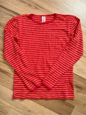 Engel Germany 100% organic wool red/yellow striped long sleeve shirt  EUR 164